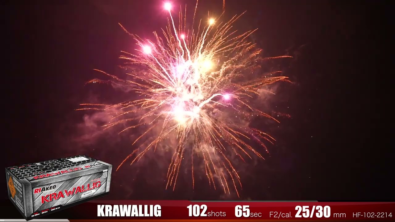 Krawallig 102-Schuss-Feuerwerk-Verbund RIAKEO