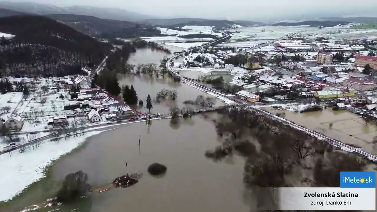 Záplavy v okolí Zvolena