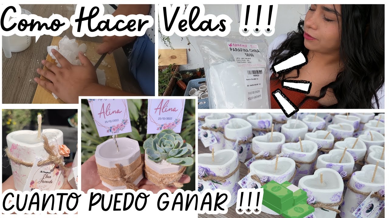 COMO HACER VELAS EN MACETAS DE YESO // EMPRENDE CON POCO DINERO