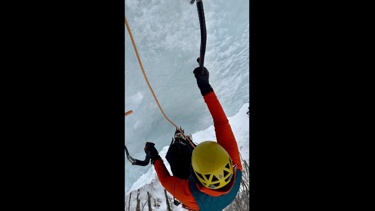 Climbing laps on Standard Route, Frankenstein Cliff 01.23.26 #iceclimbing #mountains #raybanmeta 