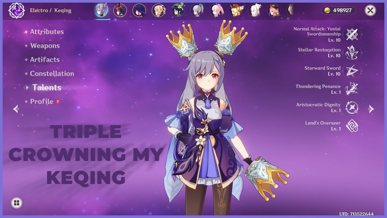 What a (not so) f2p triple crowned Keqing looks like
