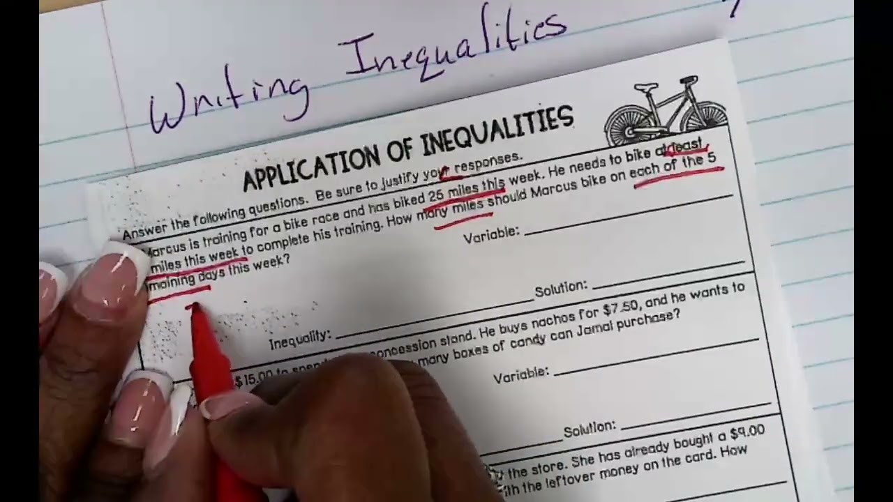 Writing Inequalities Day 1