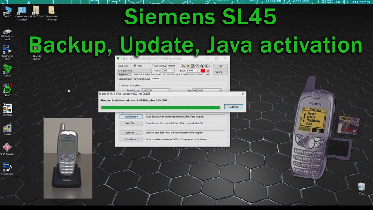 Siemens SL45-Backup, Soft update, Java.