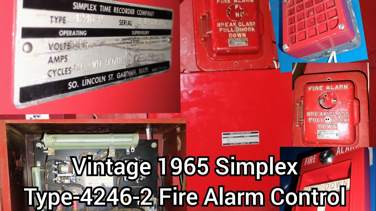Vintage 1965 Simplex Type-4246-2 Fire Alarm Control panel demo.