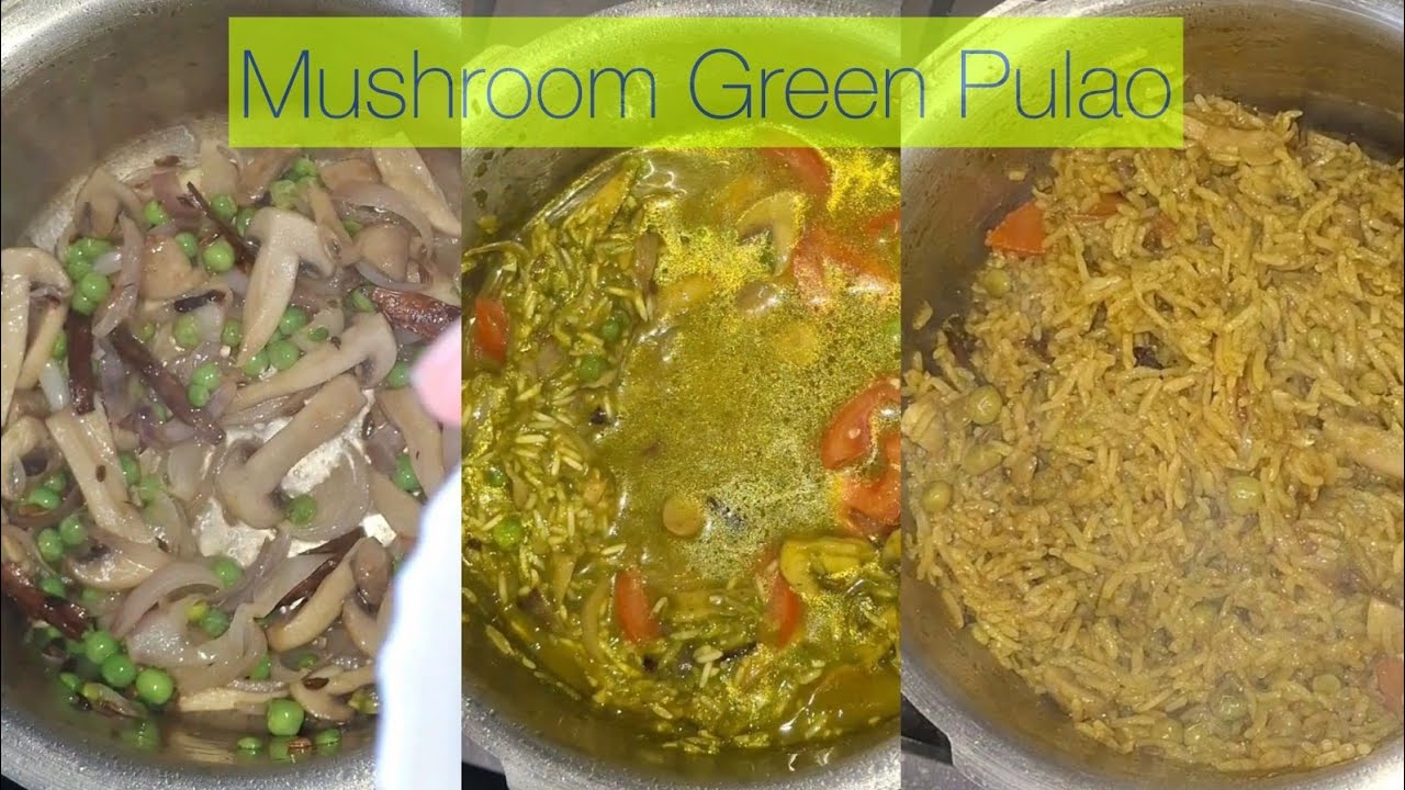 MUSHROOM GREEN PULAO 💚 #trending #different #dish #youtube #subscribe #follow 
