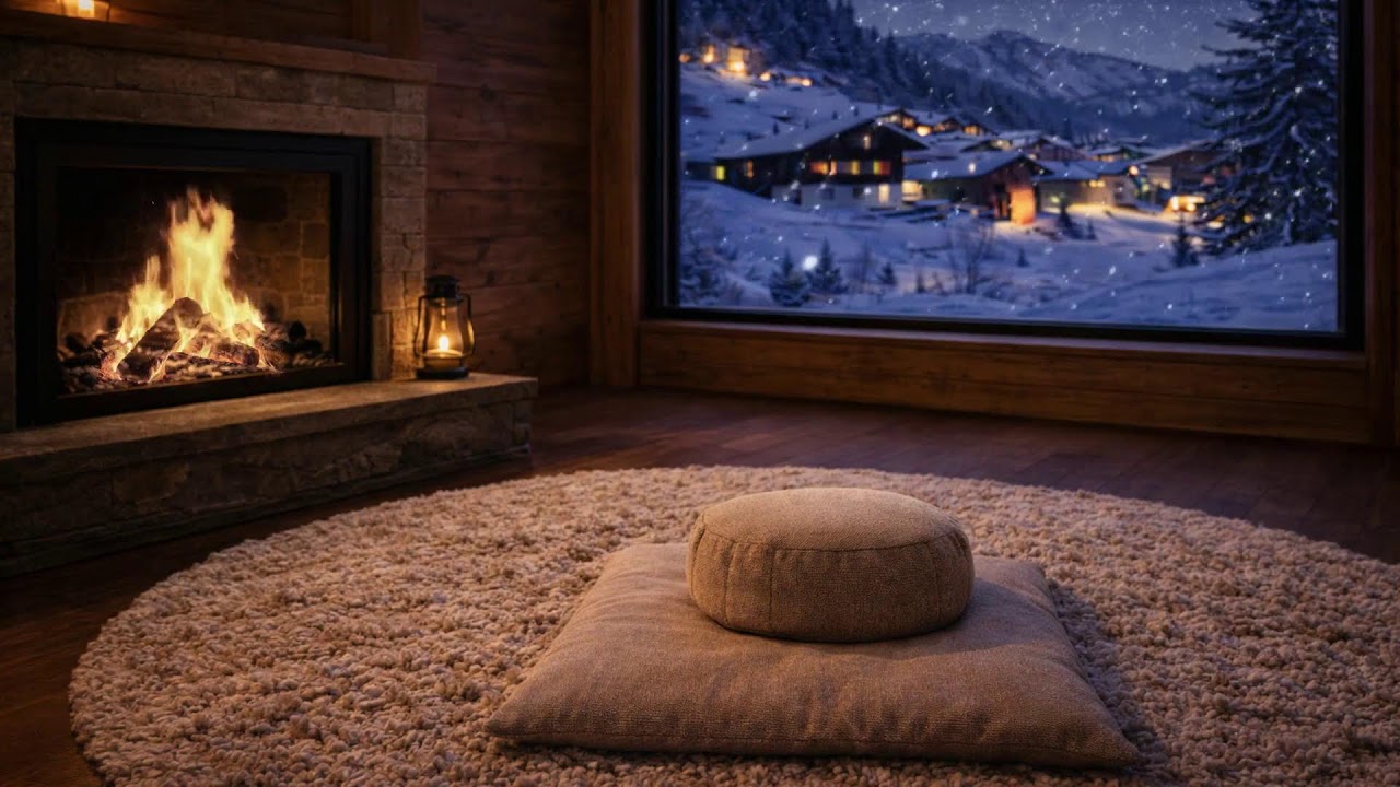 A Cozy Winter Night  Fireplace & Mountain View