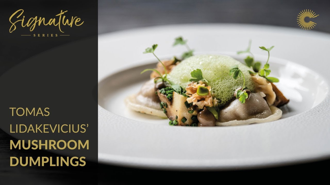 Tomas Lidakevicius' Wild Mushroom Dumplings with Wasabi Foam