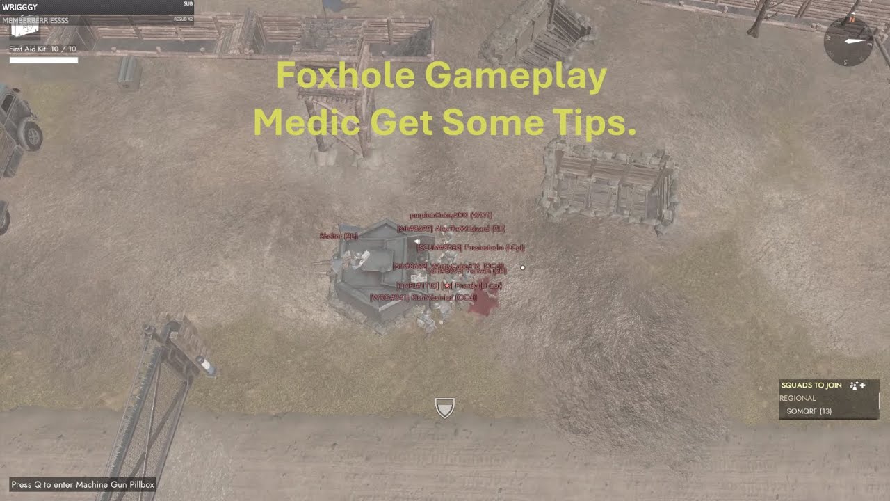 Игровой процесс в Foxhole - Медик получает несколько советов.