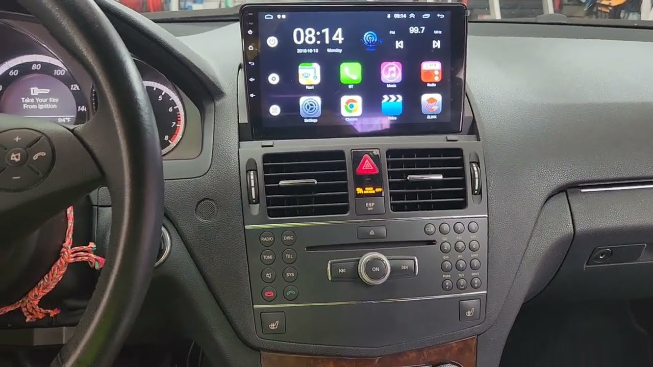 Головное устройство Android Carplay для Mercedes-Benz C-класса 08-11, оригинальный стиль, установ...