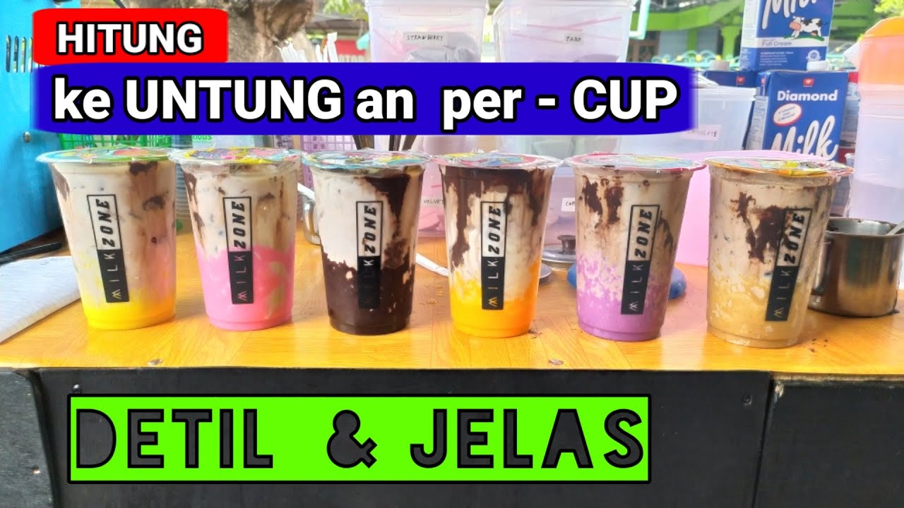 kalkulasi UNTUNG per CUP || minuman susu kekinian