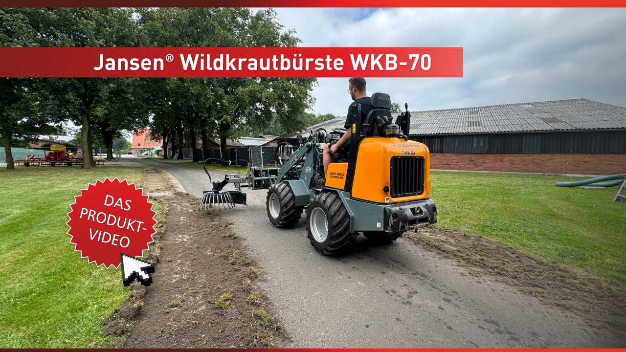 Wildkrautbürste Jansen® WKB-70, Wildkrautbesen, Unkrautbürste, hydraulisch