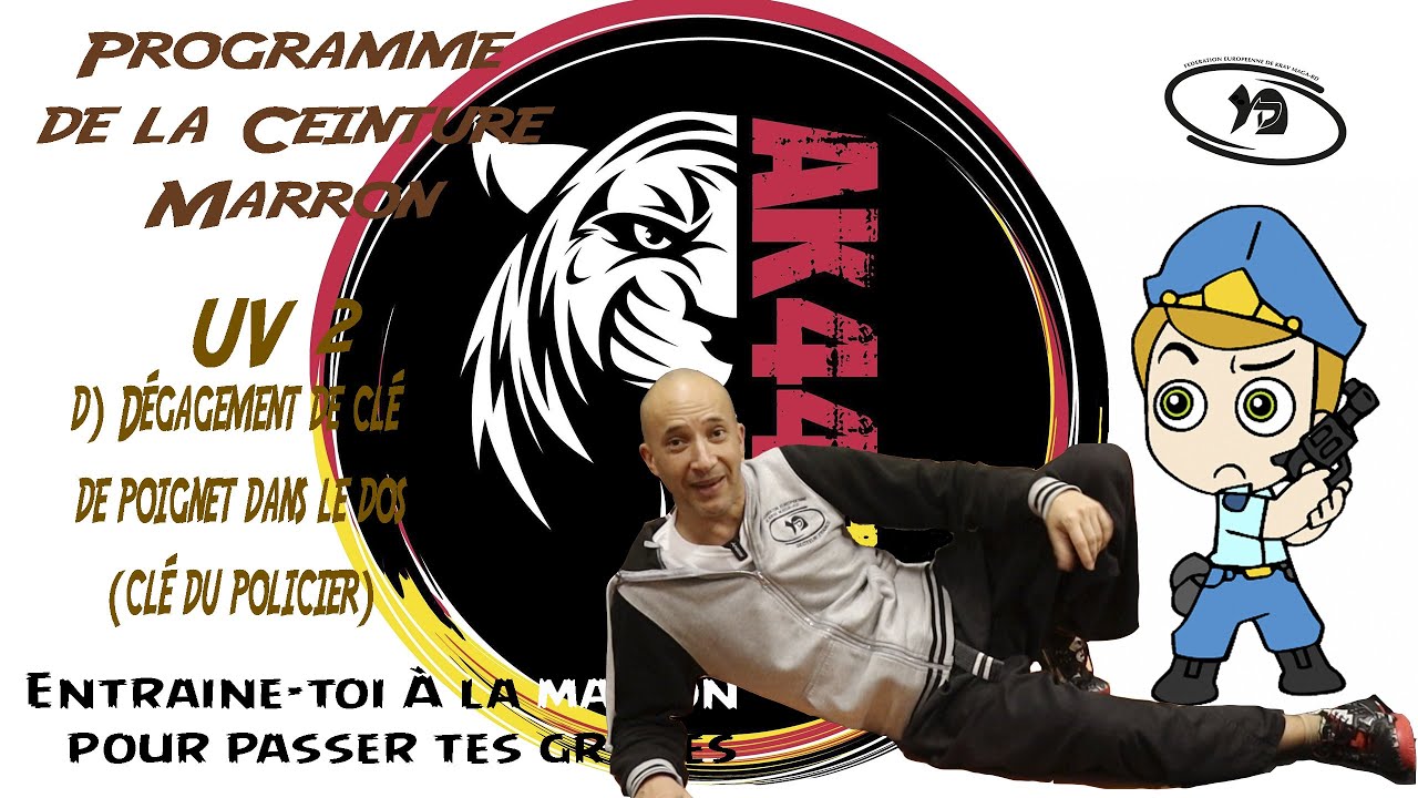 KRAV MAGA - Entraine-toi à la maison - Ceinture Marron- UV2 Dégagement de clé de poignet dans le dos