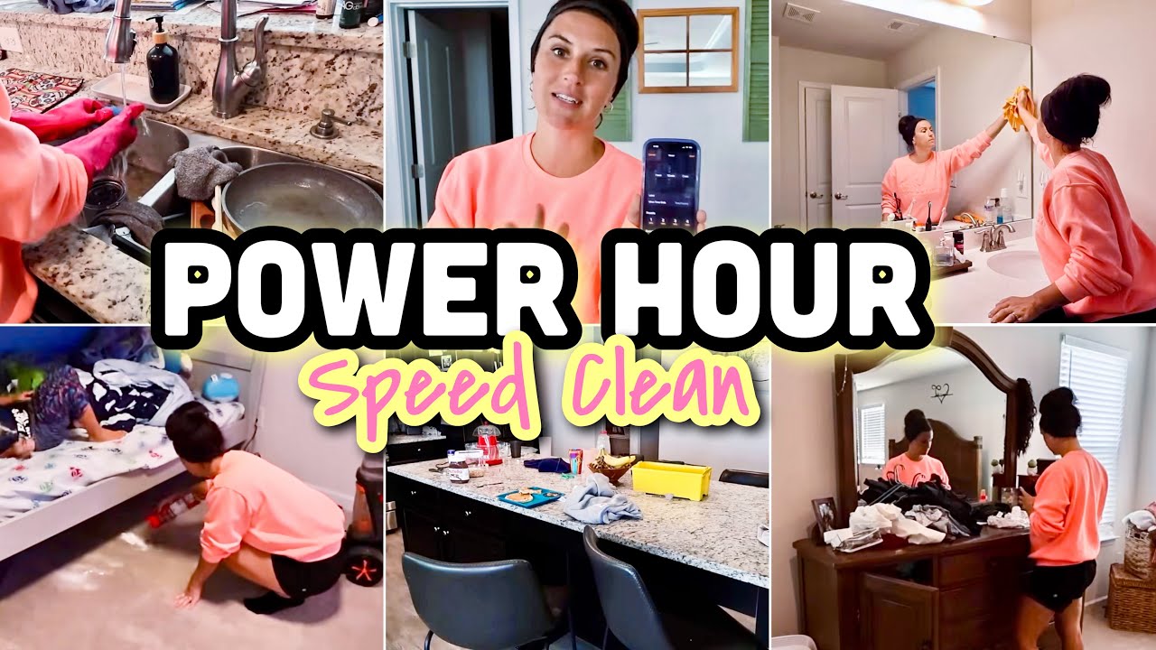 POWER HOUR CLEAN WITH ME ✨ SUMMER SPEED CLEANING MOTIVATION!