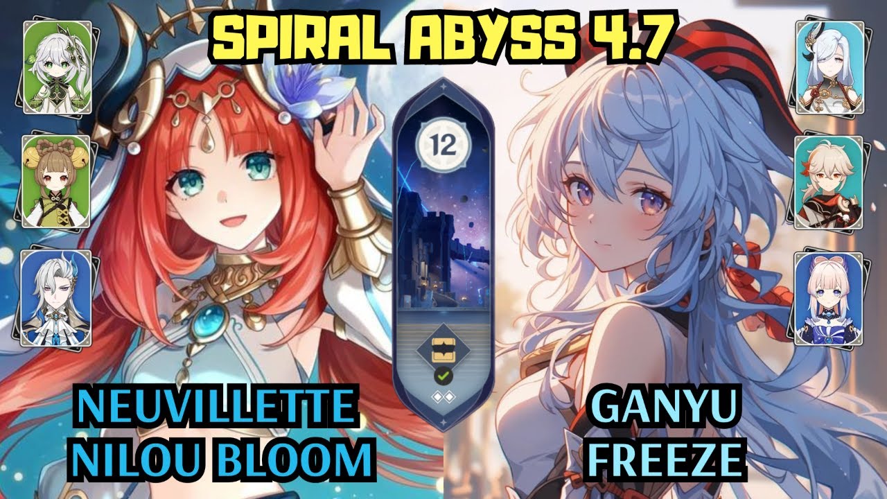 C0 Nilou Neuvillette Bloom & C0 Ganyu Freeze | 4.7 Spiral Abyss Floor 12 | Genshin Impact