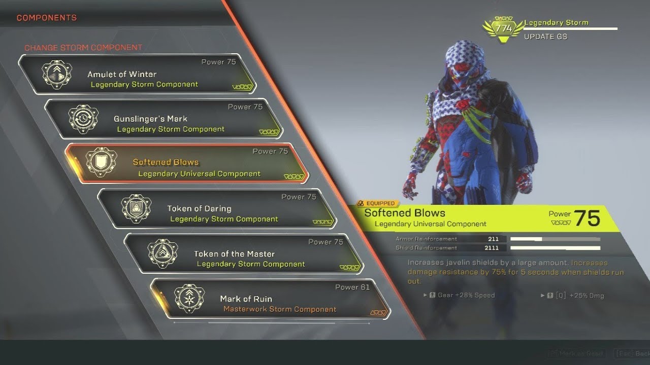 Anthem NEW Gear Score Legendary STORM