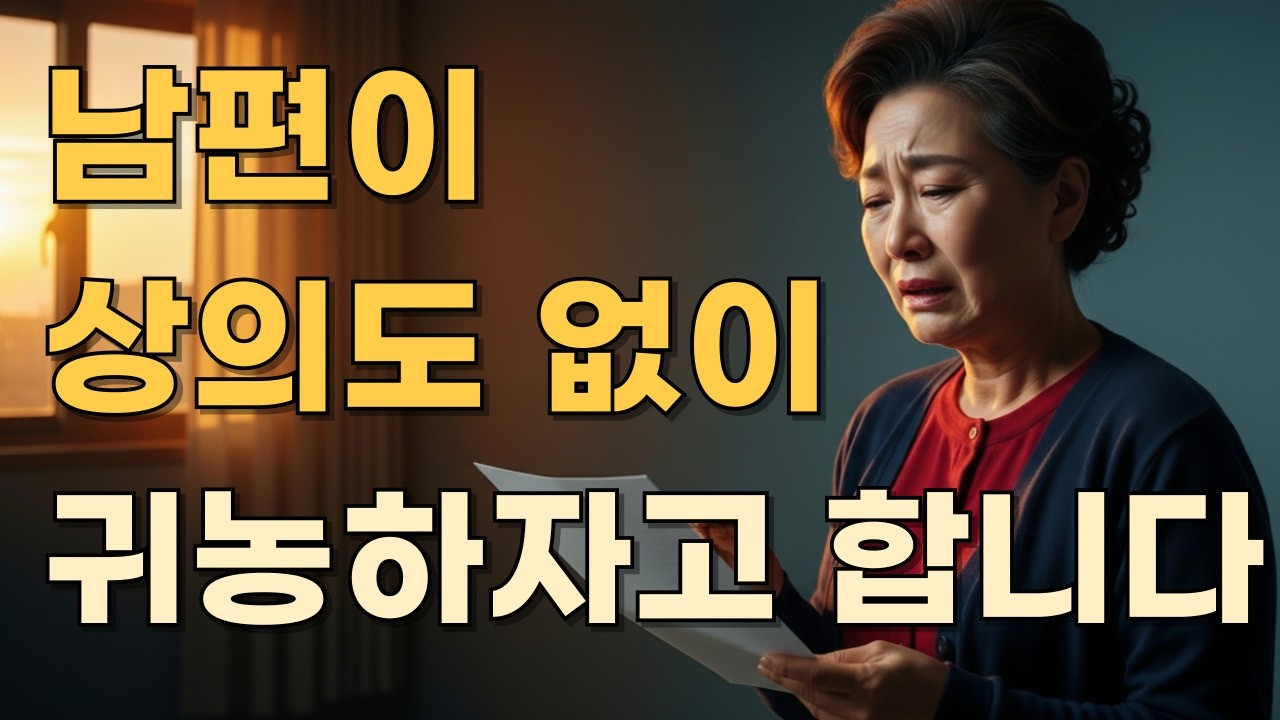 “38년을 살았는데… 이제 떠나잡니다” 은퇴한 남편의 갑작스러운 통보