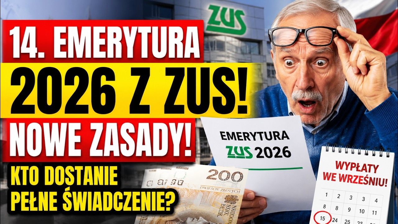 14. Emerytura 2026 z ZUS! Nowe Zasady, Kwoty, Wypłaty i Kto Dostanie Pełne Świadczenie?