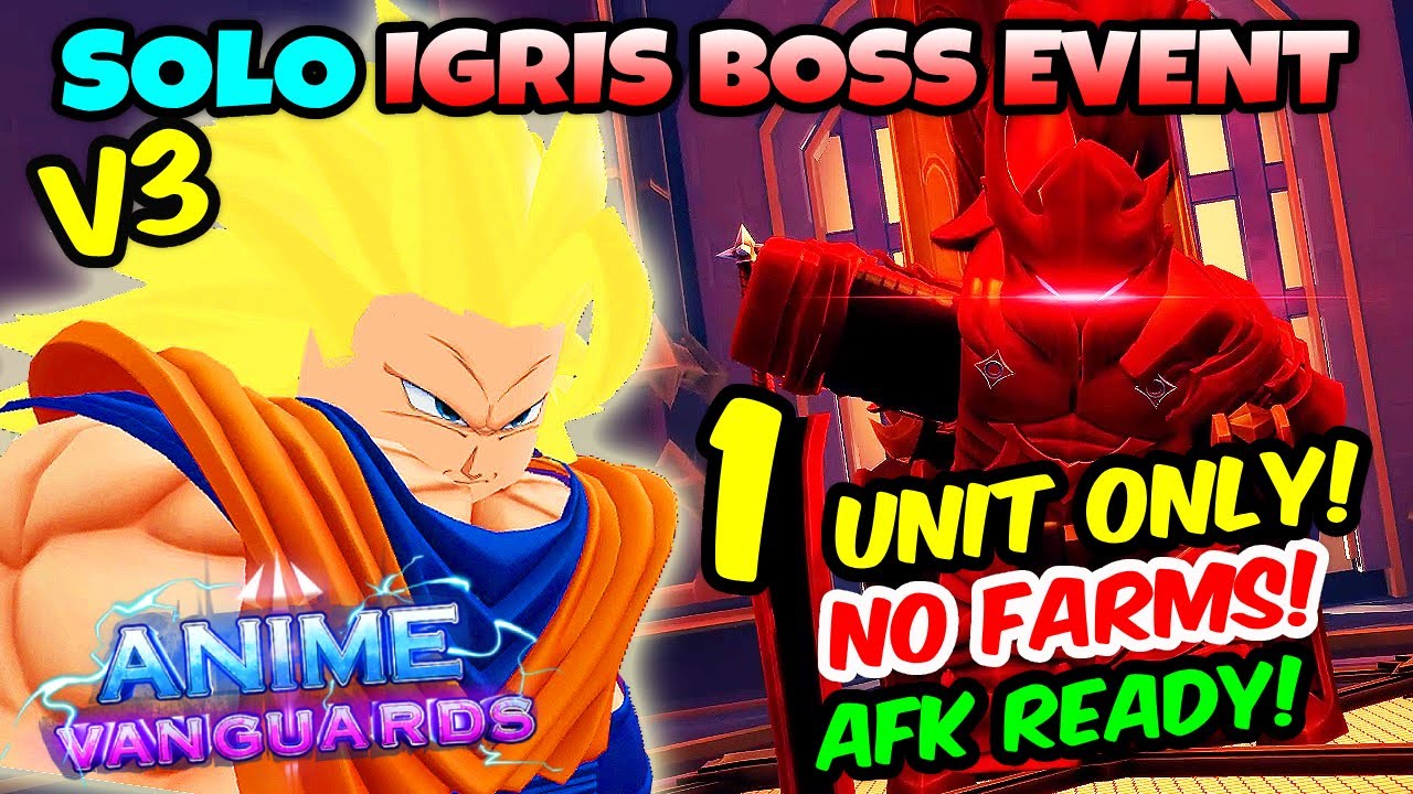 1 UNIT / NO FARMS! INSANE Goku (Super 3) Easily SOLO DESTROY Igris Boss Event in Anime Vanguards!