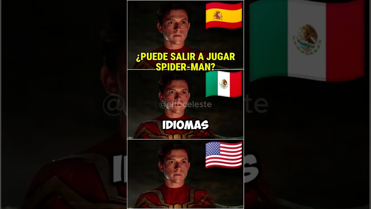 😂¿SPIDER-MAN PUEDE SALIR A JUGAR? Pero En 3 Idiomas #spiderman #tomholland #curiosidades