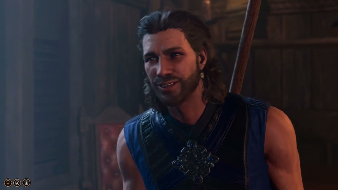 Gale romance ending scene. Baldur's Gate 3. By the way Halsin will sing.