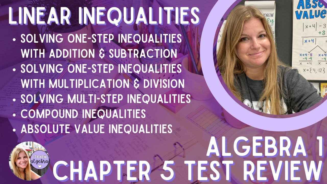 Algebra 1 - Inequalities - Chapter 5 Test REVIEW