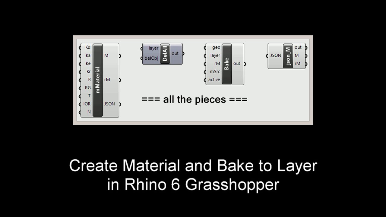 Create Material and Bake to Layer in Rhino 6 Grasshopper