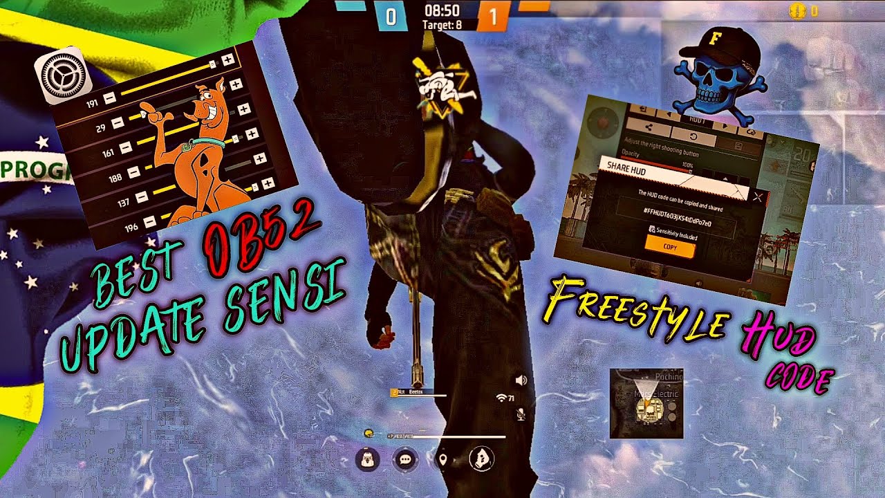 OB52 Update Brazilian Freestyle Setting ⚙️🇧🇷 + Freestyle Hud Code 🪄🔥