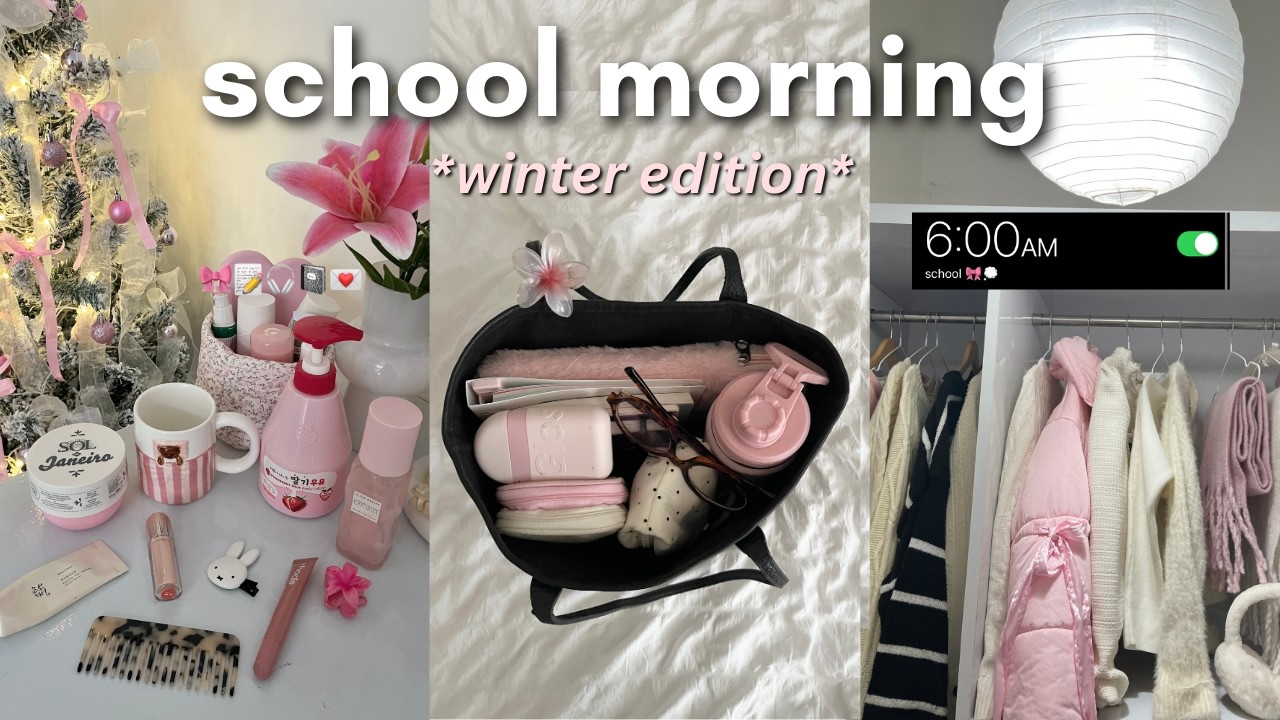 grwm: УТРЕННЯЯ ШКОЛЬНАЯ РУТИНА 📓❄️Утро в зимнюю школу в 6 утра
