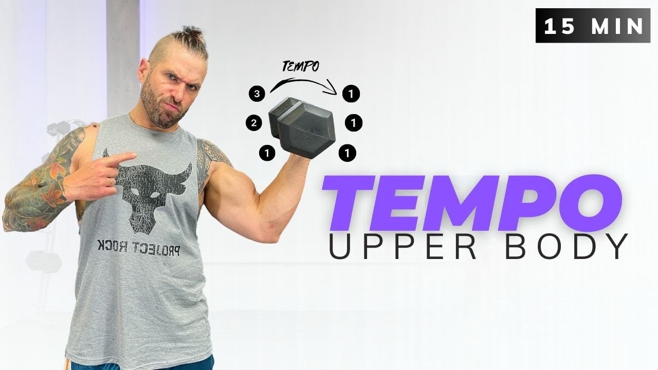 15 min TEMPO upper body dumbbell workout | NO REPEAT