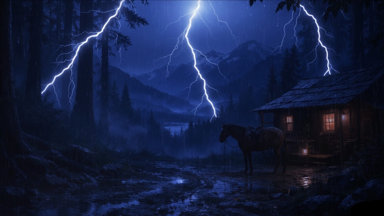 Gentle Forest Rain with Rolling Thunder for Sleep 🌧️🌲 Natural Night Sounds to Help You Sleep Better