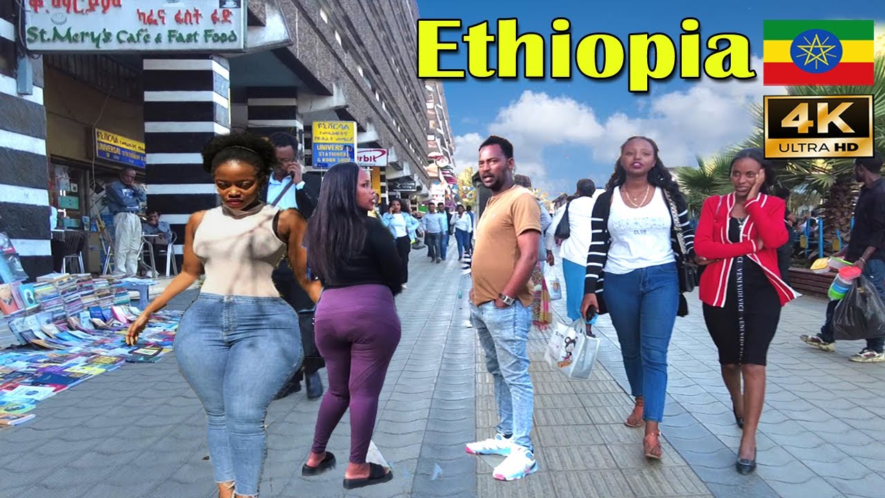 አራት - አምስት ኪሎ  Addis Ababa Walking Tour (363) Arat killo-Amest killo, 🇪🇹 Ethiopia [4K]