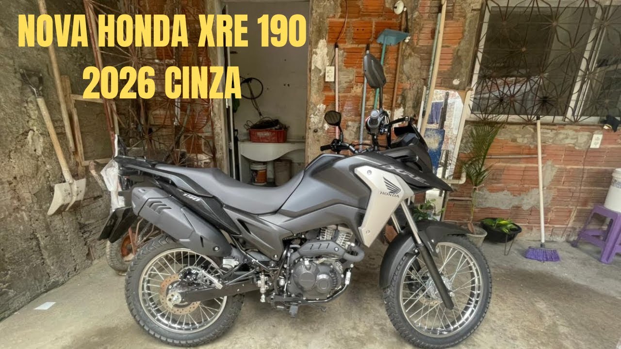COMPREI A NOVA HONDA XRE 190 2026 CINZA METÁLICO (MINHA PRIMEIRA MOTO 0KM 😭🙌🏼)