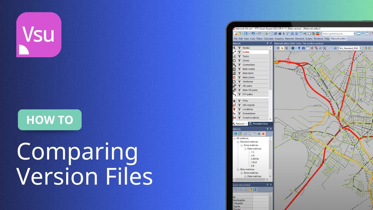 Comparing Version Files | PTV Visum 2022 | Tutorial