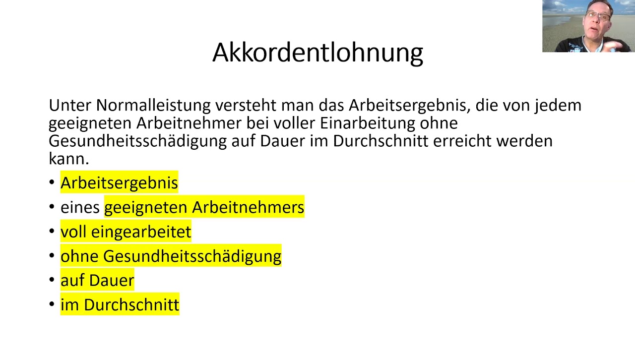 Akkordlohnberechnung