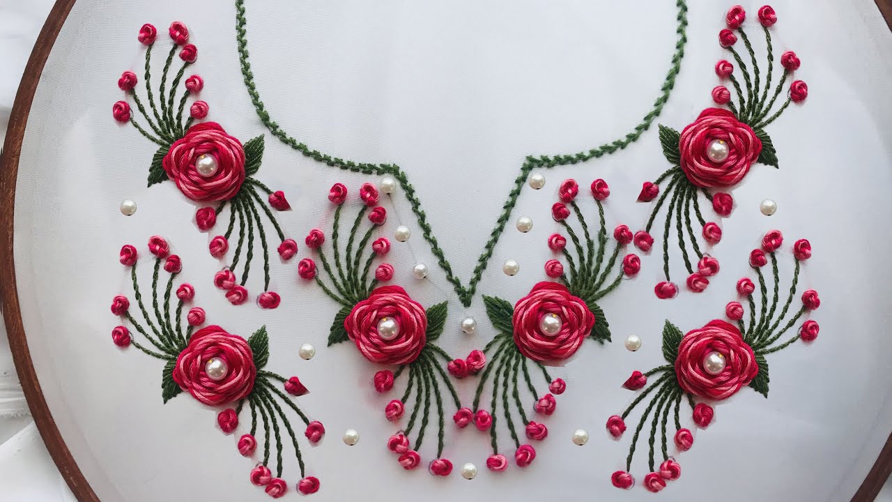 Hand Embroidery: Neckline  Embroidery - Borderline  Embroidery - Kurtis Embroidery