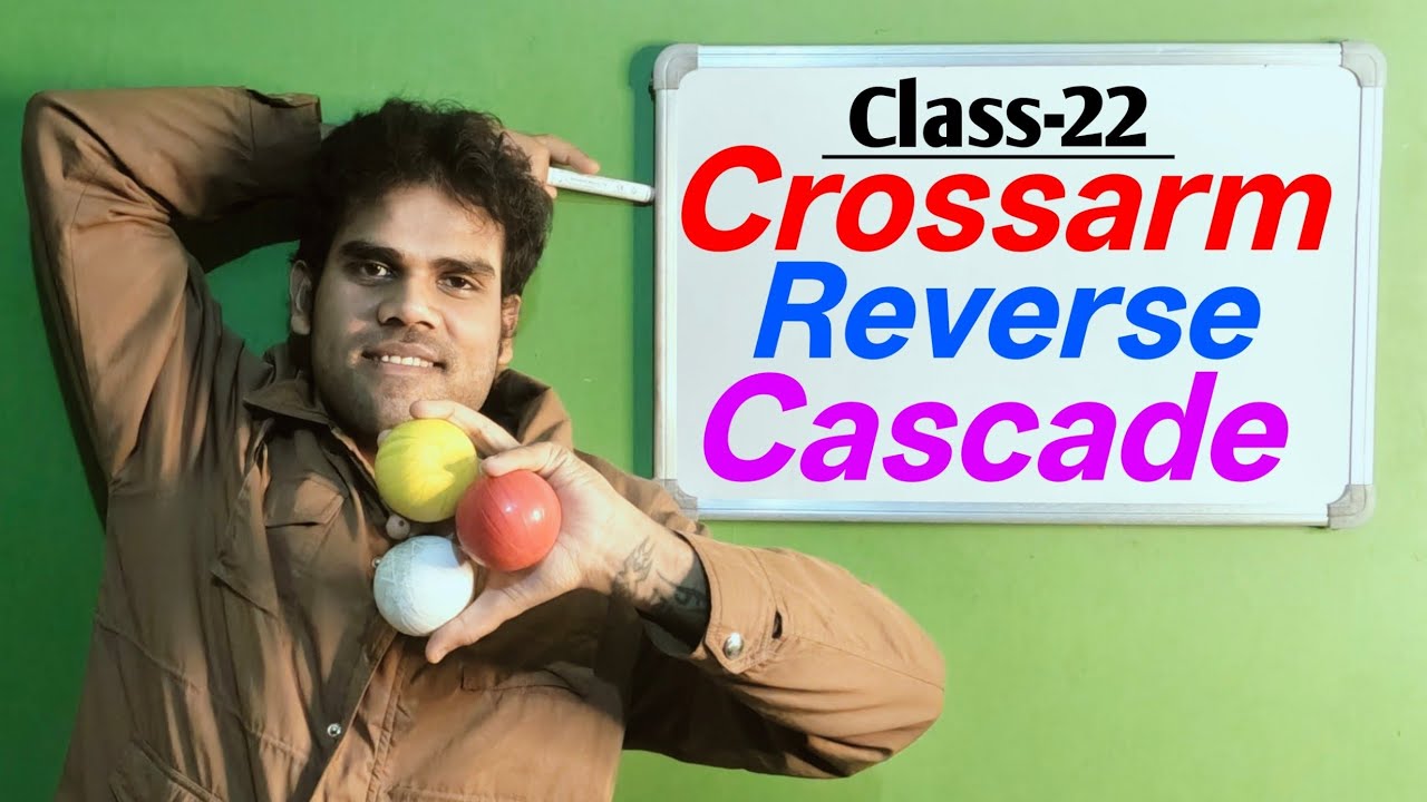 3 Balls CROSS-ARM-REVERSE-CASCADE |  Juggling Tutorial In Hindi | Class 22