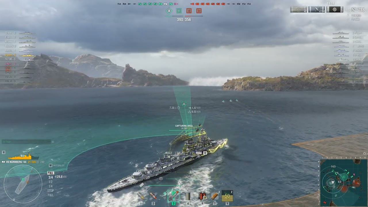 World of warships random battle gameplay with NURNBERG 44