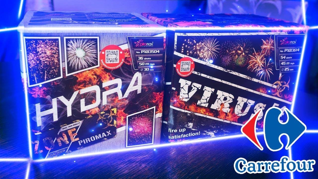 Pirotechnika w Carrefour - Wyrzutnia  VIRUS oraz HYDRA