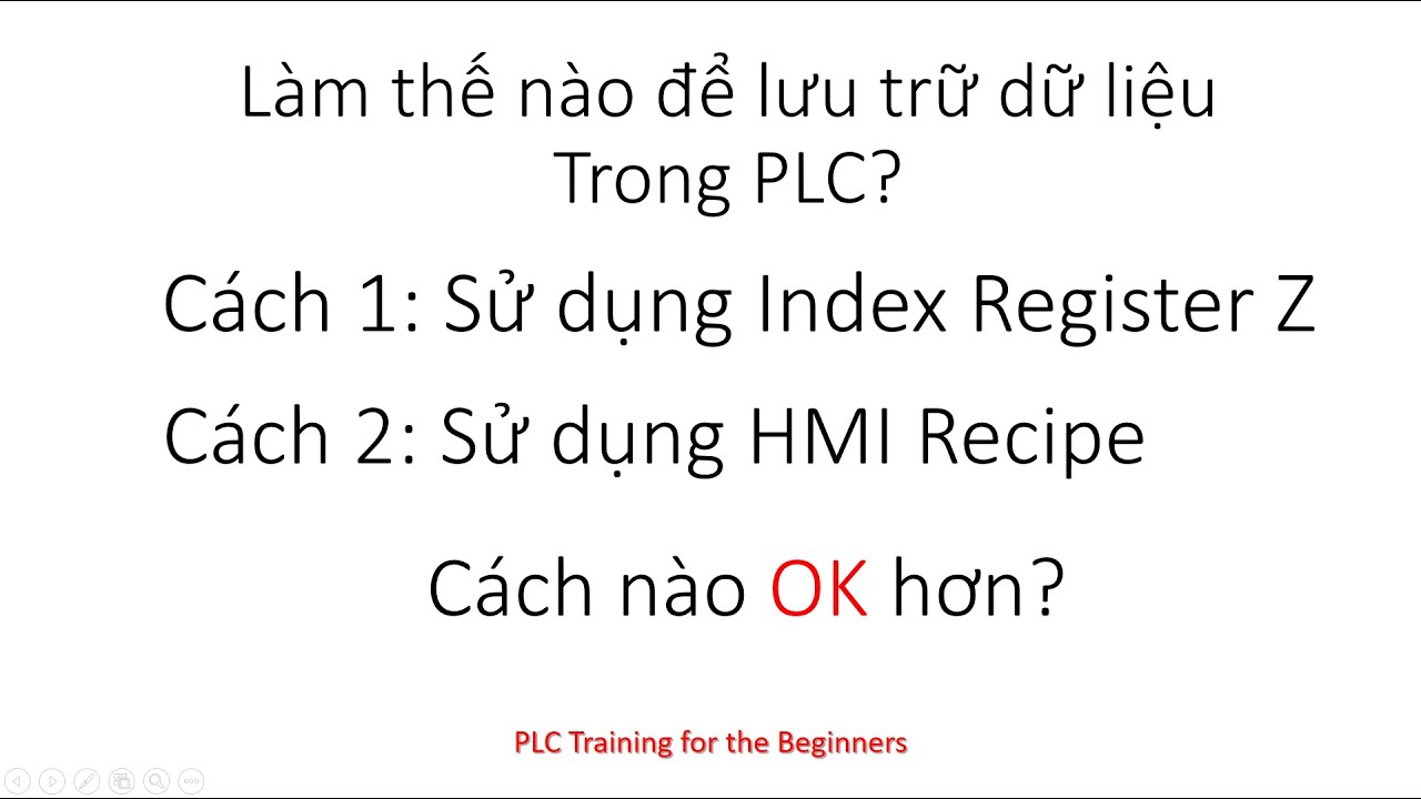 Mẹo lưu trữ dữ liệu trong PLC Mitsubishi Fx5U bằng index register Z và HMI Recipe | PLC Training