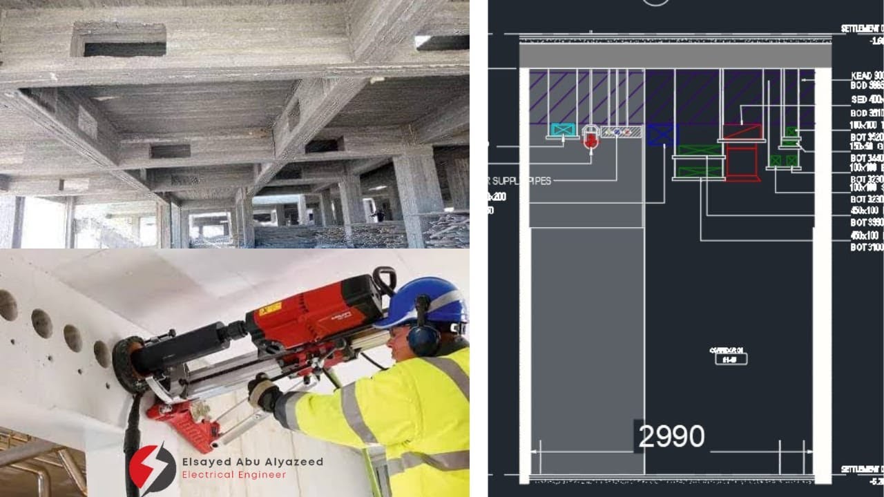 كيفية البدء فى ال COORDINATION والتعامل مع الكمر الخرسانى وعمل لوحة ال BUILDER WOR  بمتطلباتها MEP