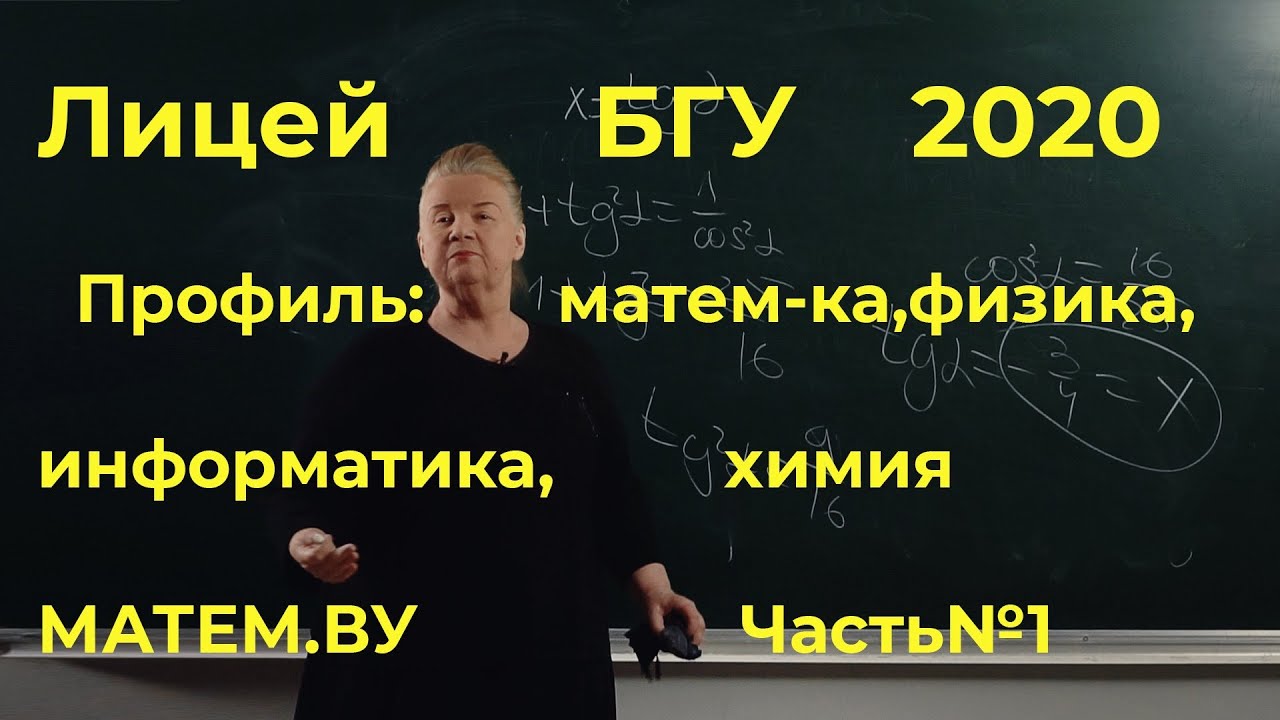 Лицей БГУ 2020. Профиль : математика, физика, информатика, химия.