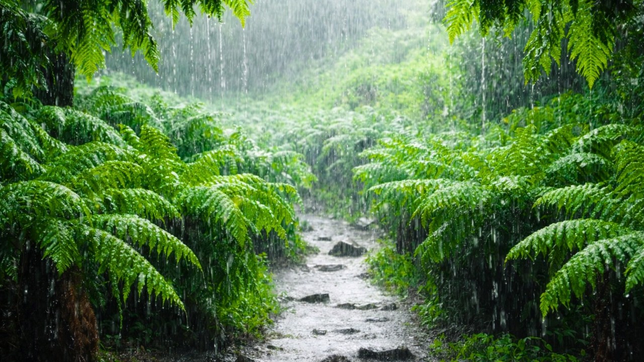 Barulho de Chuva na Floresta Durante o Dia para Relaxar | Som de Chuva Suave para Dormir Bem