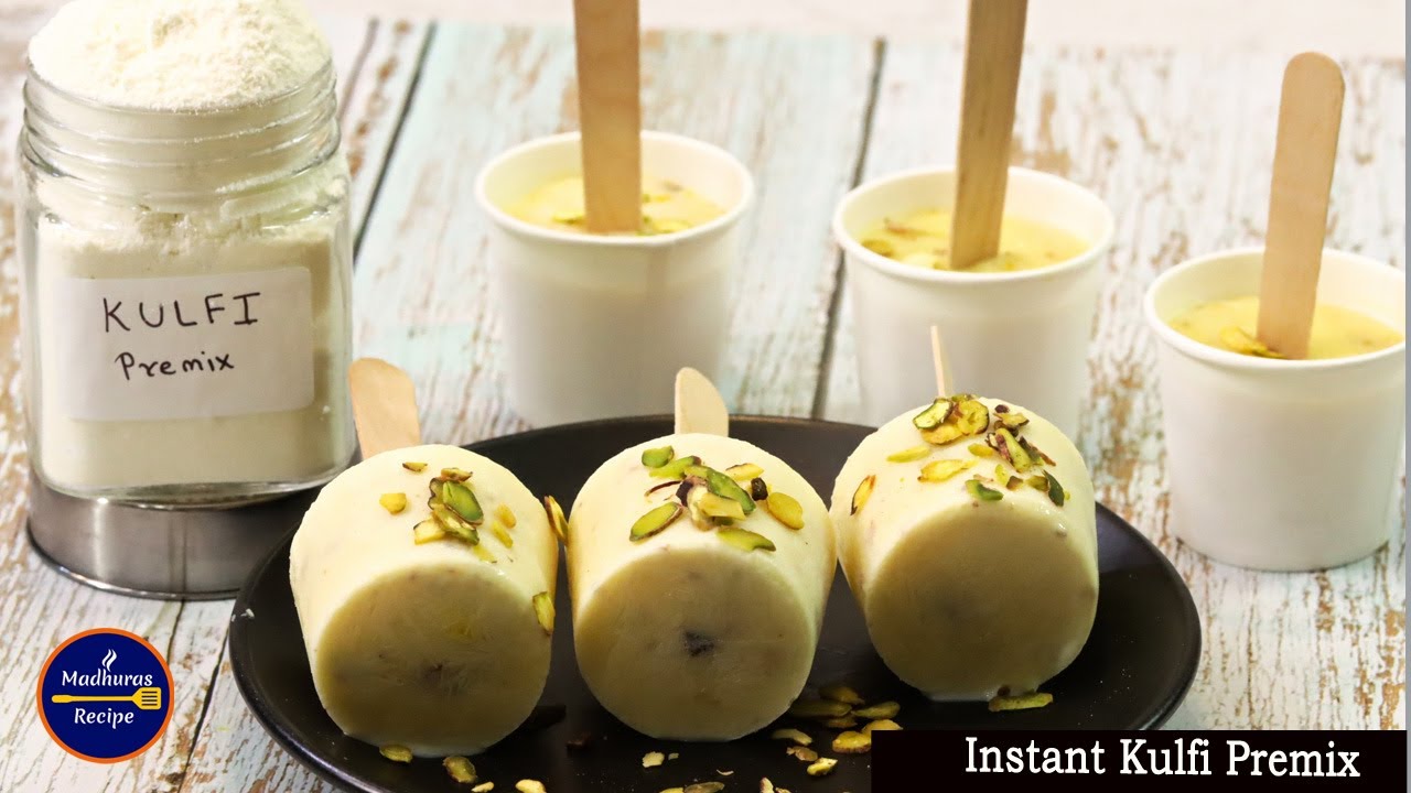 झटपट बनवा कुल्फी प्रिमिक्स आणि त्यापासून केशर कुल्फी | Easy Kulfi Premix and Keshar Kulfi | Madhura