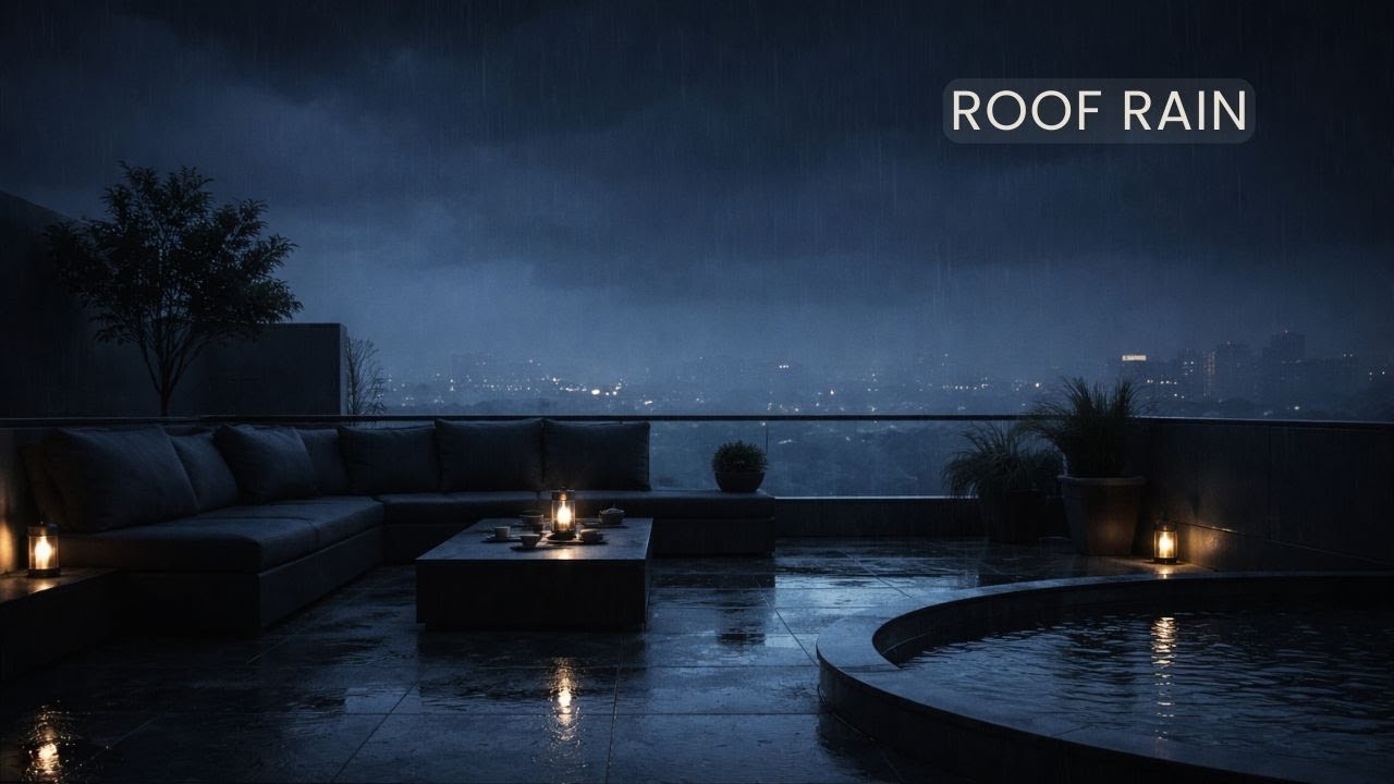 Rain on Roof at Night – 10 Hours | Deep Sleep, Relaxing Rain Sounds | No Music