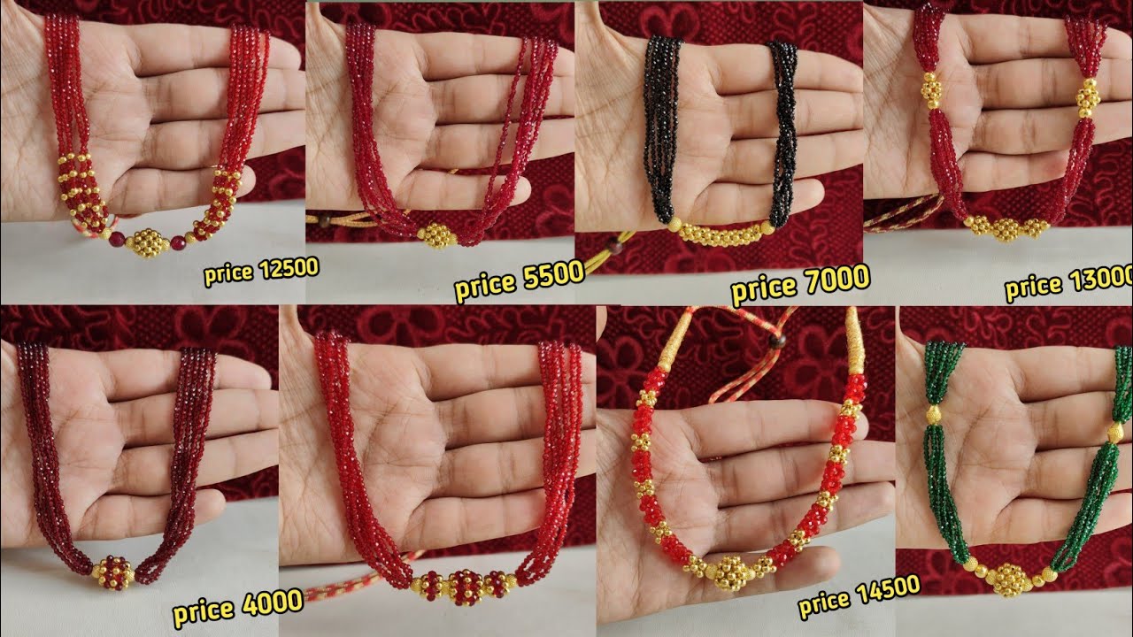 Latest gold traditional thushi mala designs with weight and price || 4000 में भी short mangalsutra