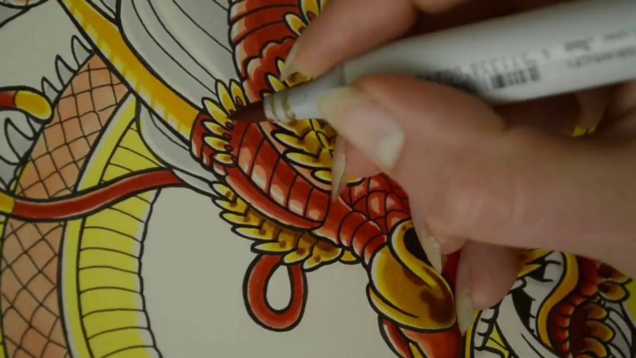 Chinese Dragon Marker Illustration