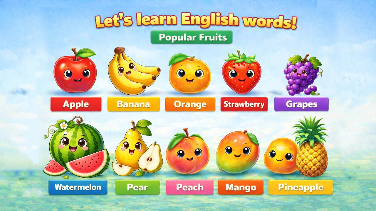 Learn Fruits in English – Part 1 (Popular Fruits)