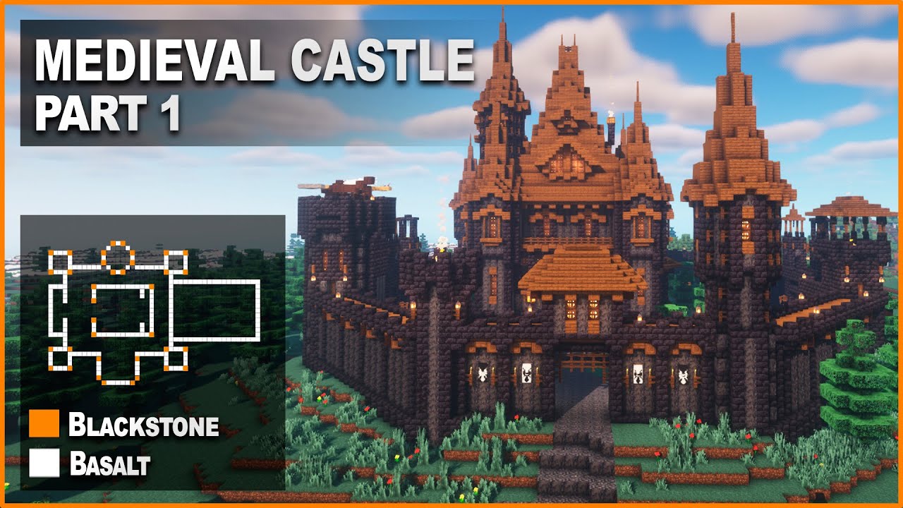 Minecraft: How to build a Blackstone Medieval Castle | Tutorial