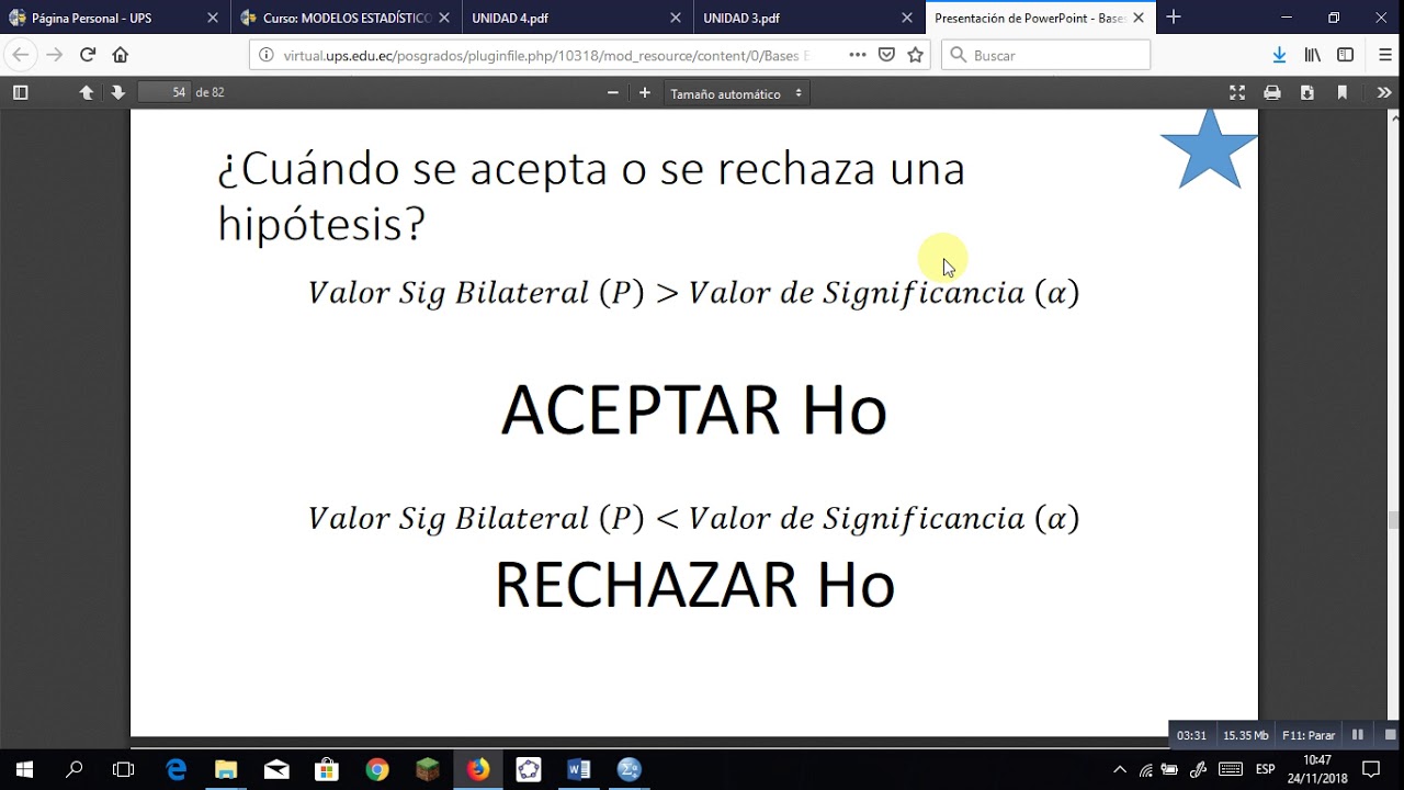Prueba de hipótesis en una correlación