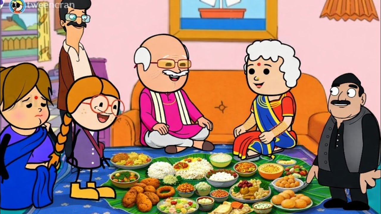 ‼️ராணியின் அம்மா அப்பாவுக்கு தடல்புடல் விருந்து.#kanyakumarislang #chutticartoon #trendingshorts  